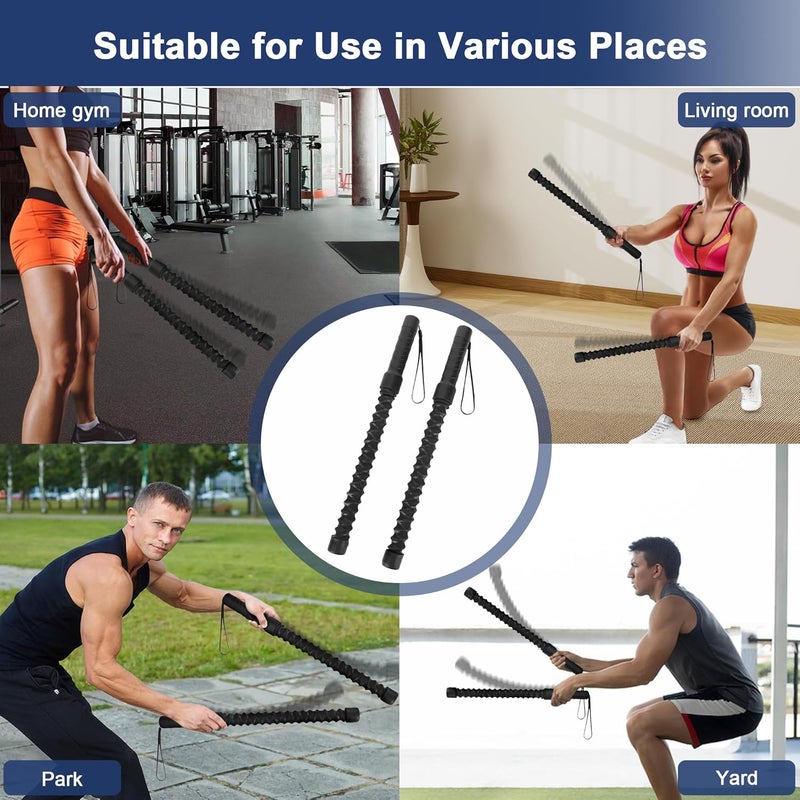 ASIEIT Ropeless Battle Ropes for Home Gym, Lightweight Battle Rope for Fitness Beginners, Portable Workout Ropes for Working Out, Durable Exercise Rope for Home Workout - 2PCS - Image 4